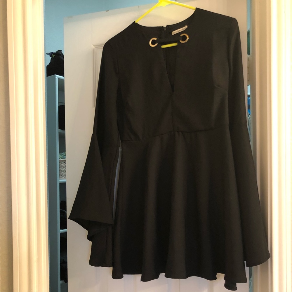 Black long sleeve cocktail dress